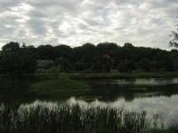 Čertouský rybník, v pozadí zámeček