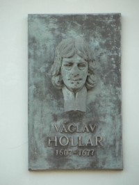 Praha 3 - Hollarovo náměstí - pamětní deska Václav Hollar