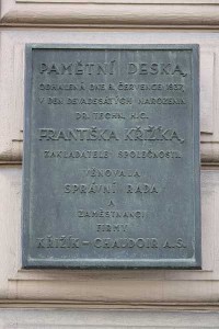 Praha, pamětní deska k devadesátinám Františka Křižíka