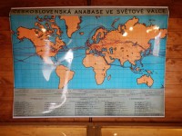 Mapa československé anabáze ve světové válce