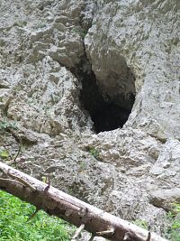 Dziura pod Smoczą Jamą na konci turistům přístupné části rokle