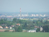 Pohled z rozhledny na Pardubice (zoom)