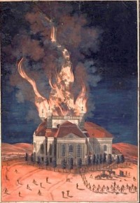 Historická kresba požáru ze dne 1.8.1745