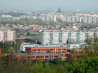 Pohled k jádru města přes Třebeš