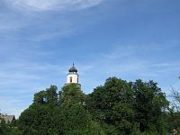 Žulová - kostel sv. Josefa se zbytky věže bývalého hradu Frýdberk