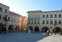 Nový Jičín - Masarykovo náměstí  - dům vpravo - zde bydlel císař Josef II.