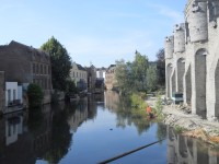 Gent - kanál u hradu Gravensteen