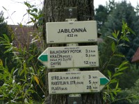 Turistický rozcestník v Jablonné