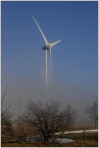 Větrná elektrárna v inverzi