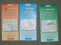 Základní mapy ČR ve třech různých měřítkách vedle sebe