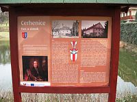 informační tabule u zámku a tvrze v Cerhenicích