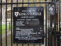 King´s College Cambridge severní vstup