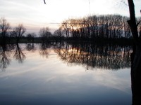Hlušovický rybník (západ slunce)