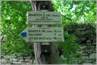 Turistický rozcestník Brandýs nad Orlicí, zřícenina hradu