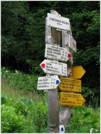 Turistické rozcestí Lysečinské Boudy