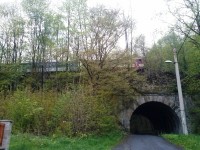 8.Železn.viadukt, kde zrovna projíždí vlak, trasa Most-Moldava