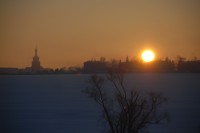 zimní pohled z nádraží směrem na Erpužice