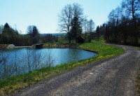 Vodní plocha, retenční přehrážka Horňácko ve Slopném