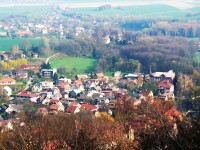 Pohled z hradu na městečko Potštejn
