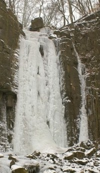 Vrkočský/Vaňovský vodopád v zimě