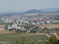 Pohled na Nový Jičín z hradu Starý Jičín