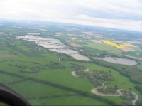 Letecký snímek na Rybník Podhorník (vpravo)