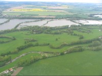 letecký snímek na rybník Prosňáková Kukla (druhý z prava)