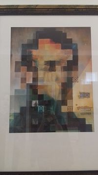 obraz - z diaľky 20 m je vidieť portrét Linkolna