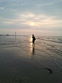 východ slnka Taliansko - Lignano Sabbiadoro - "naša" pláž č. 16 GABBIANO