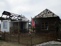zničené domky počas vojny
