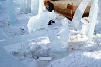 ľadové sochy medvedíkov na Hrebienku