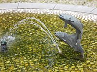 vodotrysk so sochou  troch rýb