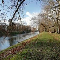 rieka Morava tečúca cez park