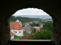 Výhled z okna hradu Lipnice nad Sázavou