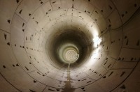 Hotový tunel z tybinků, které zůstávají za razícím štítem