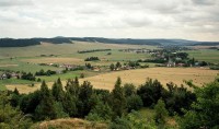 výhled z Uhlířského vrchu k jihovýchodu, na Moravskoslezský Kočov