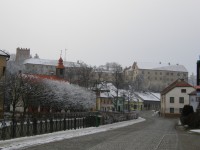 Brtnický hrad z náměstí (zima 2009)