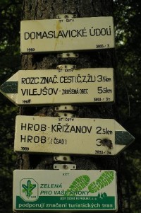 v Domaslavickém údolí: turistické směrovky