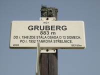 Detail rozcestníku Gruberg