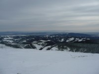 Výhled ze Sněžky směrem na Černou horu