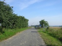 Chuchelná hraniční přechod - rozcestí: Chuchelná hraniční přechod - rozcestí. Pohled na hraniční přechod do Polska.