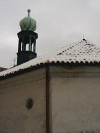 Sv. Ondřej 022: Nejstarší karlovarský kostel, původně gotický ? 15.stol. Přilehlý hřbitov zrušen r. 1911, změněn na Mozartovy sady.