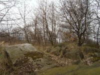 Počerny 8: Dvě lokality balvanů z rozptýleného křemencového příkrovu z doby oligocénu ? tj. druhohorní řečiště Ohře.