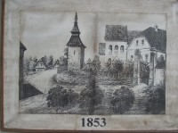 pohled na kostel r. 1853