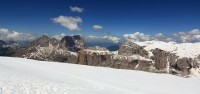 DOLOMITY  Itálie 2014 Piz Ciavaces -  2831m.  a horský masív Sassolungo - 3181 m.