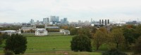 Greenwich - Pohled z Royal Observatory na Canary Wharf