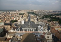 Výhled z vrcholu kupole Baziliky sv. Petra  Vatikán a Řím