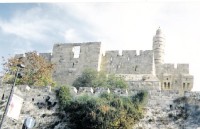 JERUZALÉM II - 17: starý Herodův palác a tzv. Davidova věž, ve skutečnosti minaret