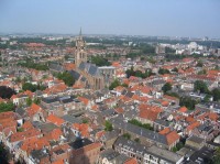 Pohled na Delft z věže Nieuwe Kerk