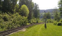 železniční stanice Novina - pohled k viaduktu